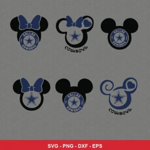 cartoon Cowboys player SVG expressing neutral for Cricut and Silhouette