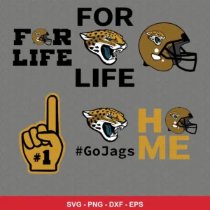 modern Jaguars player SVG expressing team pride featuring jaguars logo for Cricut and Silhouette