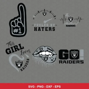 modern and playful Raiders player SVG expressing team pride featuring raiders logo for Cricut and Silhouette