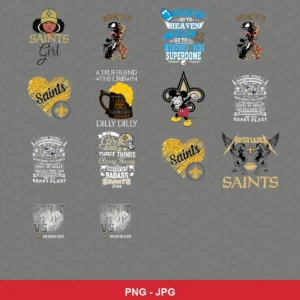 modern cartoon Saints player SVG expressing team pride featuring saints logo for Cricut and Silhouette
