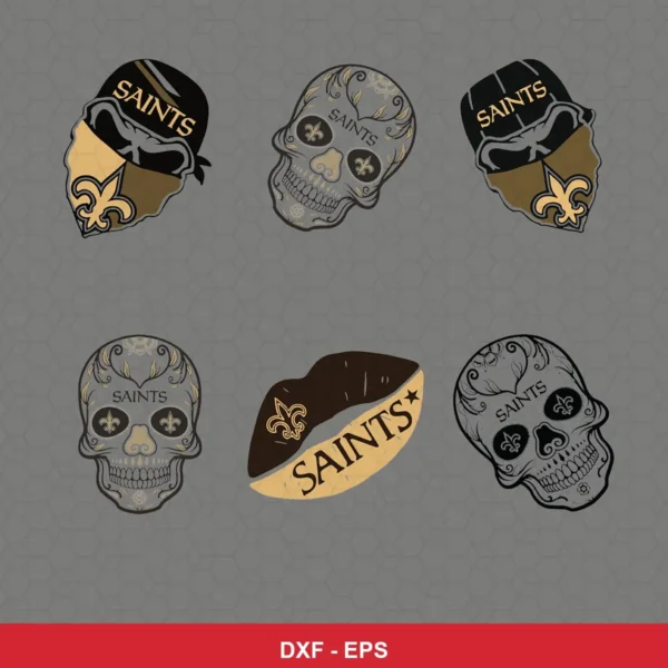 modern, graphic, sports-themed Saints player SVG expressing neutral featuring skull for Cricut and Silhouette
