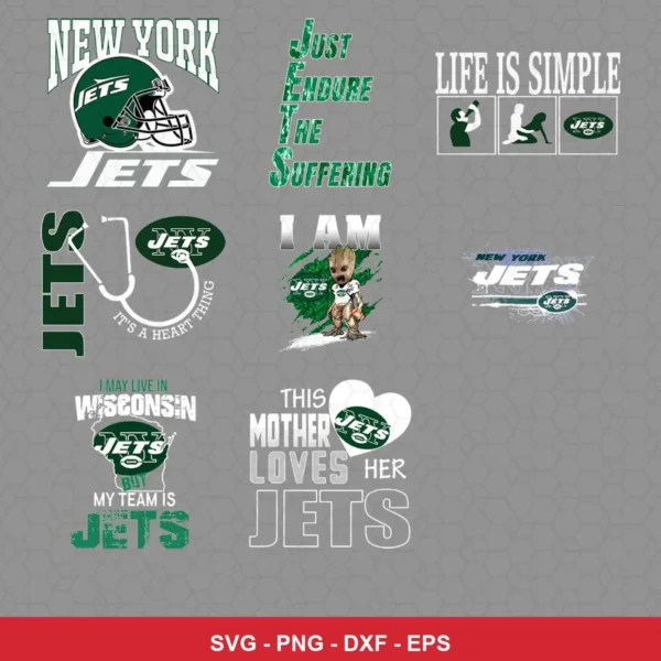 modern Jets player SVG expressing team pride featuring jets logo for Cricut and Silhouette