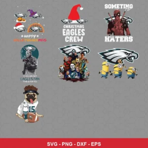 cartoon Eagles player SVG expressing mockery featuring eagles logo for Cricut and Silhouette