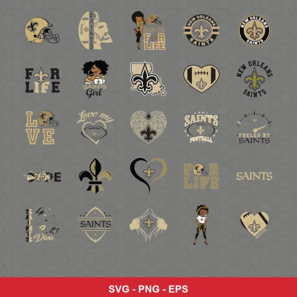 modern cartoon Saints player SVG expressing team pride featuring saints logo for Cricut and Silhouette