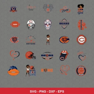 modern cartoon Bears player SVG expressing team pride featuring football for Cricut and Silhouette
