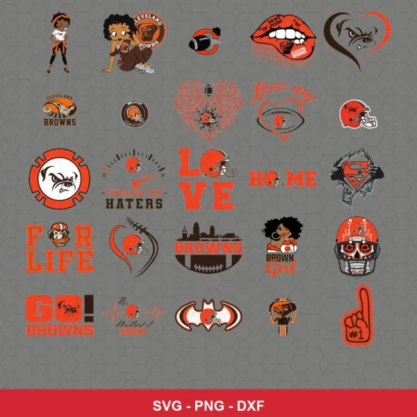 modern cartoon Browns player SVG expressing team pride featuring browns logo for Cricut and Silhouette