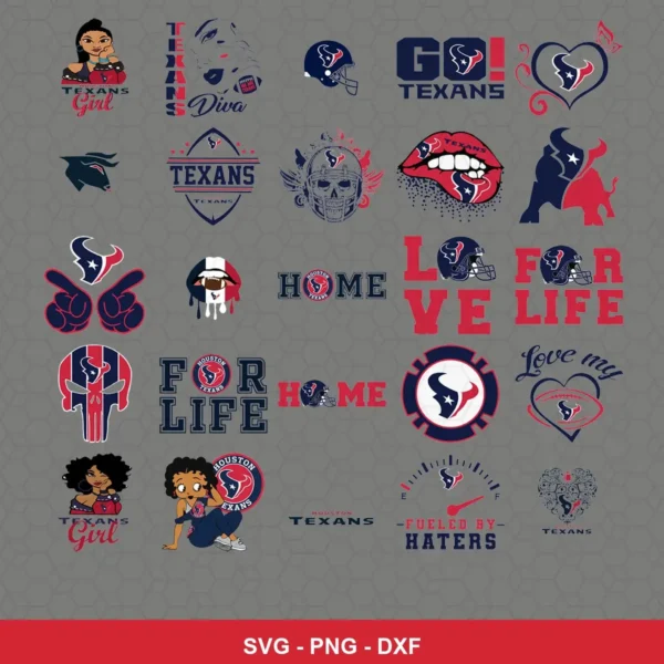 modern cartoon Texans player SVG expressing team pride featuring texans logos for Cricut and Silhouette