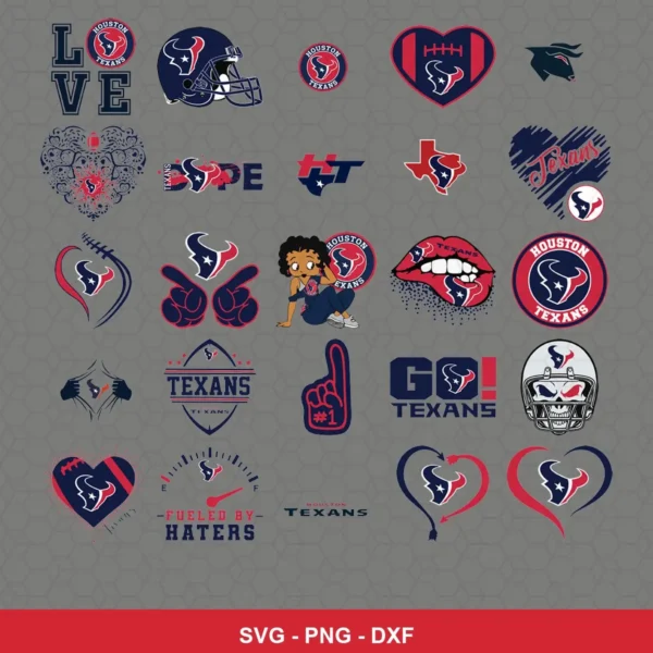modern cartoon Texans player SVG expressing team pride featuring texans logo for Cricut and Silhouette