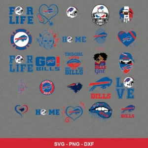 modern cartoon Bills player SVG expressing team pride for Cricut and Silhouette