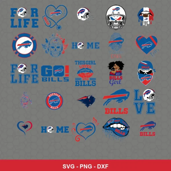 modern cartoon Bills player SVG expressing team pride for Cricut and Silhouette