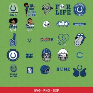 modern cartoon Colts player SVG expressing team pride featuring colts logo for Cricut and Silhouette
