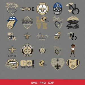 modern and playful Saints player SVG expressing team pride featuring saints logo for Cricut and Silhouette