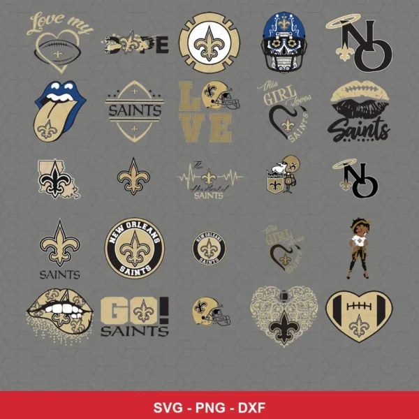 modern and playful Saints player SVG expressing team pride featuring saints logo for Cricut and Silhouette