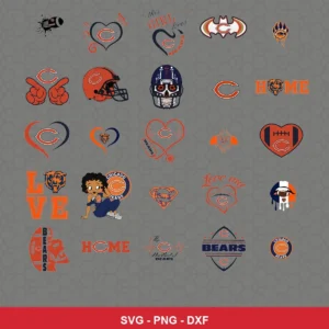 modern cartoon Bears player SVG expressing team pride featuring bears logo for Cricut and Silhouette