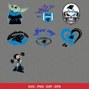cartoon Panthers player SVG expressing team pride for Cricut and Silhouette