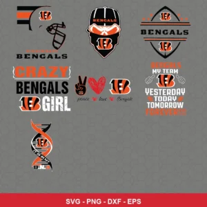 modern and playful Bengals player SVG expressing team pride featuring bengals logo for Cricut and Silhouette
