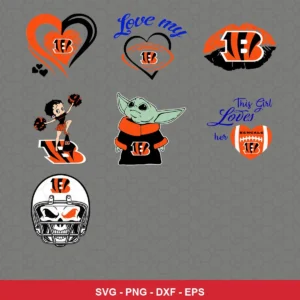modern cartoon Bengals player SVG expressing team pride featuring bengals logo for Cricut and Silhouette