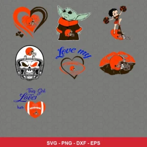 cartoon Browns player SVG expressing team pride for Cricut and Silhouette