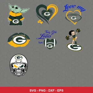 cartoon Packers player SVG expressing team pride for Cricut and Silhouette