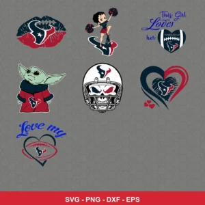 cartoon Texans player SVG expressing team pride featuring texans logo for Cricut and Silhouette