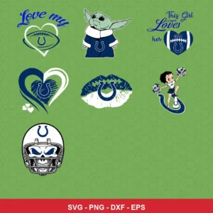 cartoon Colts player SVG expressing team pride featuring colts logo for Cricut and Silhouette