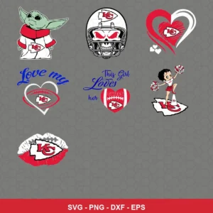 modern cartoon Chiefs player SVG expressing team pride for Cricut and Silhouette
