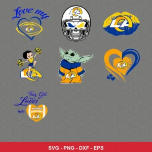 modern cartoon Rams player SVG expressing team pride featuring rams logo for Cricut and Silhouette