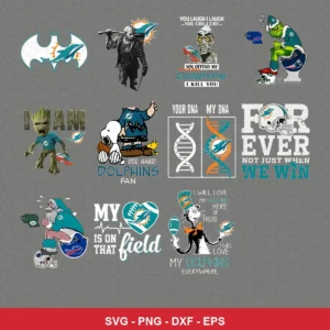 cartoon Dolphins player SVG expressing mockery featuring dolphins logo for Cricut and Silhouette
