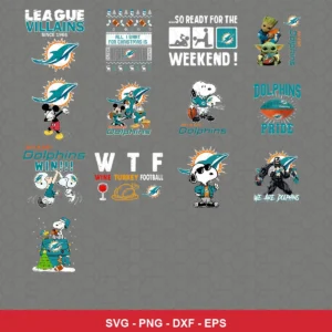 cartoon Dolphins player SVG expressing team pride featuring dolphins logo for Cricut and Silhouette