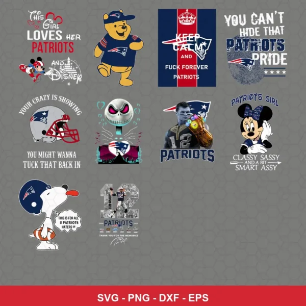 cartoon Patriots player SVG expressing team pride featuring patriots logo for Cricut and Silhouette
