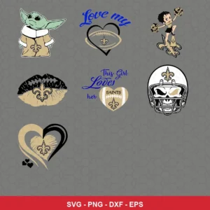 cartoon Saints player SVG expressing team pride featuring yoda character for Cricut and Silhouette