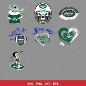 cartoon Jets player SVG expressing team pride featuring yoda for Cricut and Silhouette