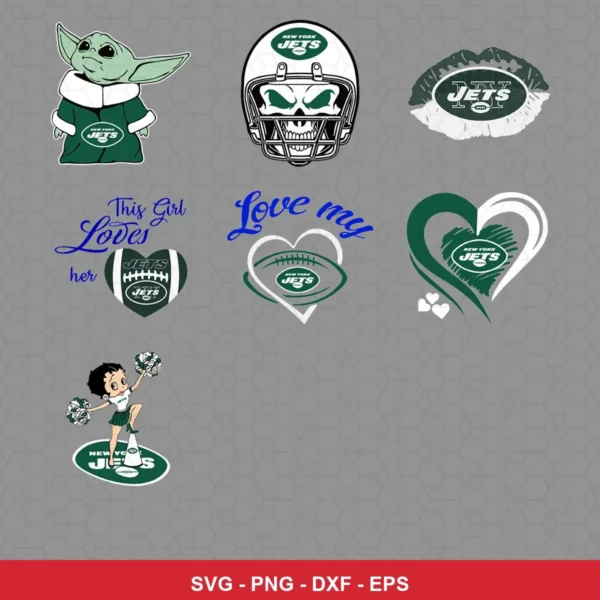 cartoon Jets player SVG expressing team pride featuring yoda for Cricut and Silhouette