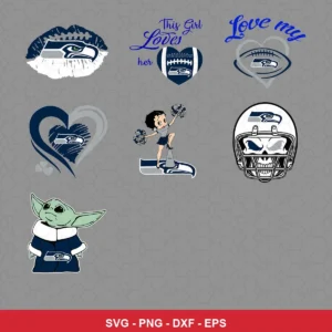 modern cartoon Seahawks player SVG expressing team pride for Cricut and Silhouette