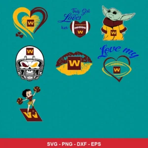 cartoon Commanders player SVG expressing team pride featuring heart for Cricut and Silhouette
