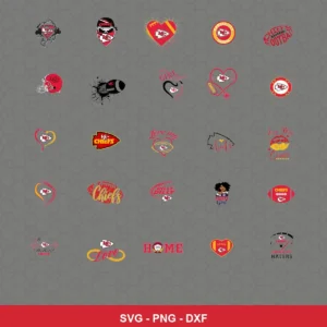 modern cartoon Chiefs player SVG expressing team pride featuring chiefs logo for Cricut and Silhouette