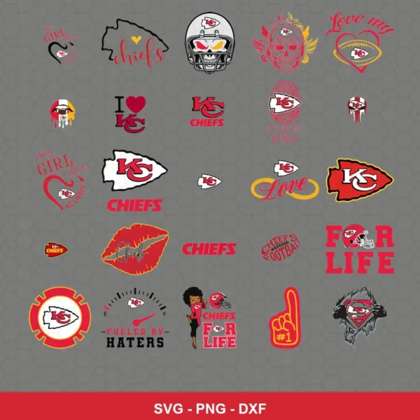 modern and playful Chiefs player SVG expressing team pride featuring chiefs logo for Cricut and Silhouette