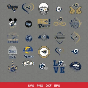 modern and playful Rams player SVG expressing team pride featuring rams logo for Cricut and Silhouette