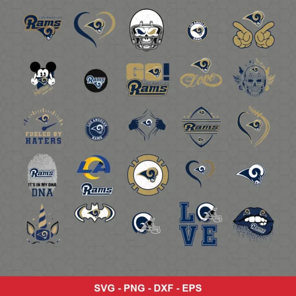 modern and playful Rams player SVG expressing team pride featuring rams logo for Cricut and Silhouette