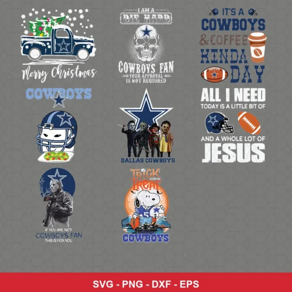 modern, playful Cowboys player SVG expressing team pride for Cricut and Silhouette
