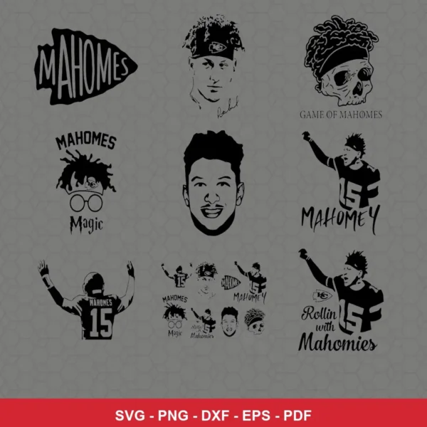 modern cartoon Chiefs player SVG expressing pride featuring player illustrations for Cricut and Silhouette