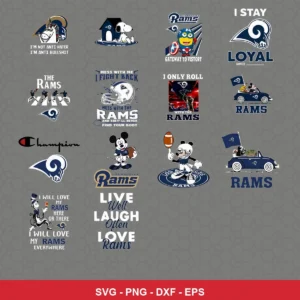 cartoon Rams player SVG expressing team pride featuring rams logo for Cricut and Silhouette