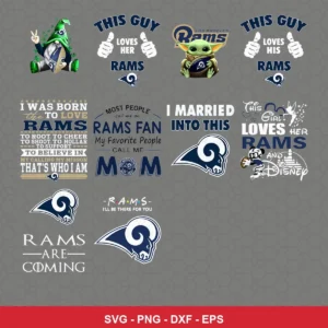 modern cartoon Rams player SVG expressing team pride featuring grinch character for Cricut and Silhouette