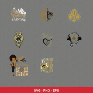 modern Saints player SVG expressing team pride featuring saints logo for Cricut and Silhouette