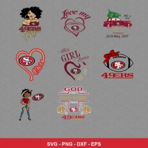 modern and playful 49ers player SVG expressing team pride featuring 49ers logo for Cricut and Silhouette