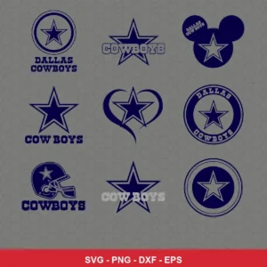 modern Cowboys player SVG expressing none featuring star logo for Cricut and Silhouette