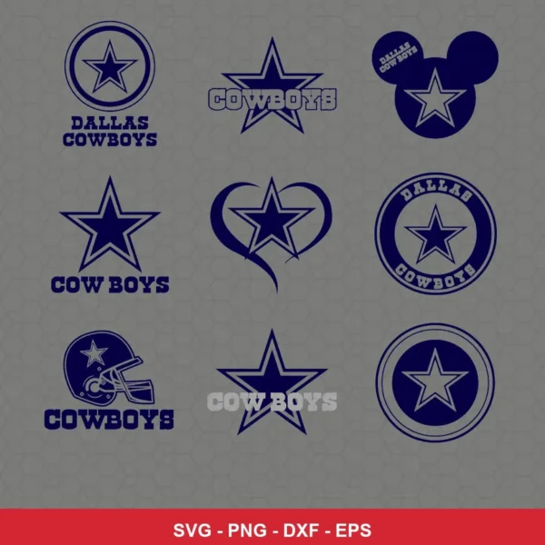 modern Cowboys player SVG expressing none featuring star logo for Cricut and Silhouette