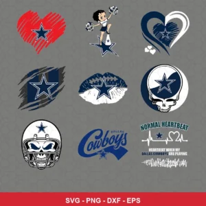 modern and playful Cowboys player SVG expressing team pride for Cricut and Silhouette