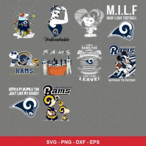 cartoon Rams player SVG expressing team pride featuring rams logo for Cricut and Silhouette