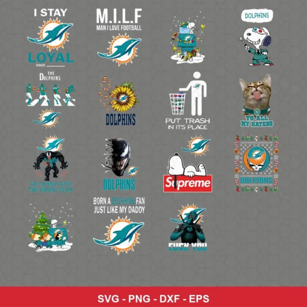cartoon Dolphins player SVG expressing team pride featuring dolphins logo for Cricut and Silhouette